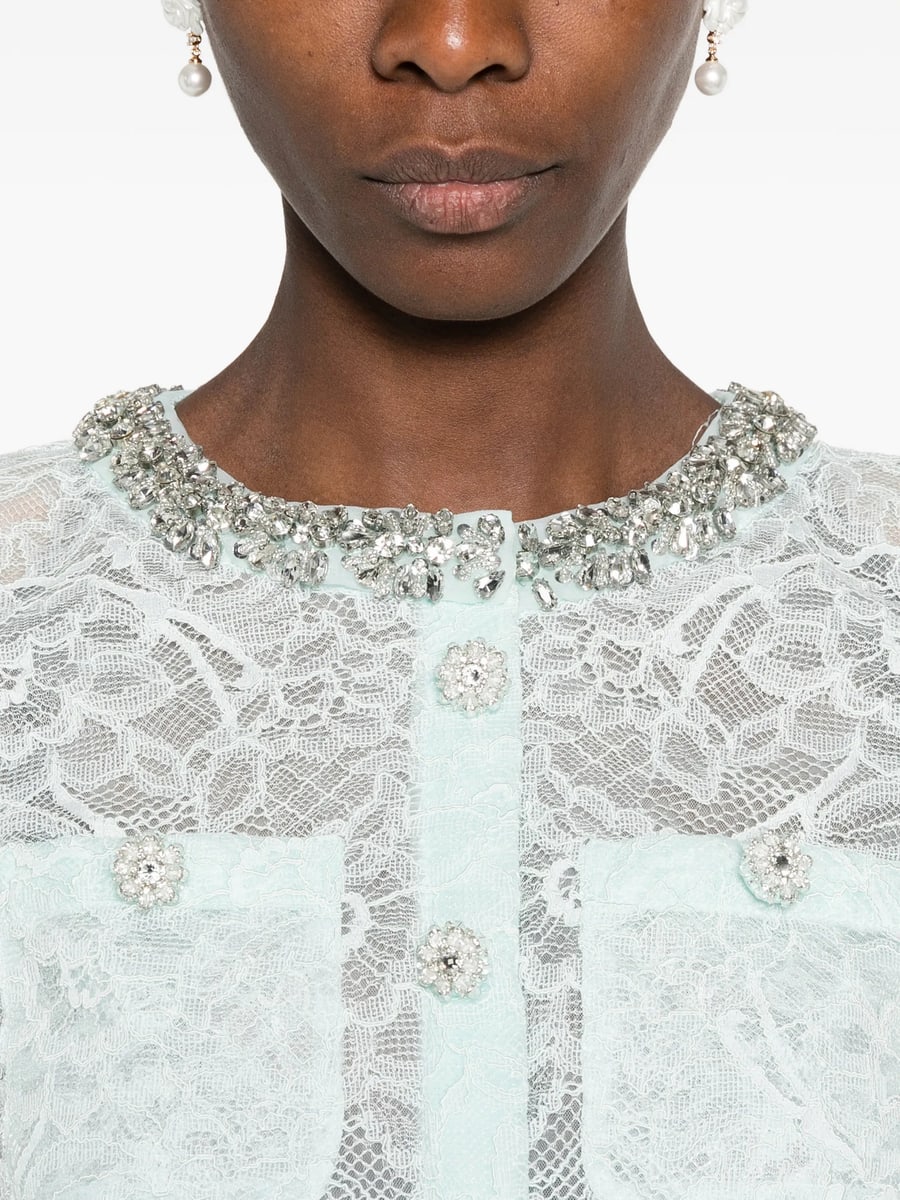 self-portrait Self-portrait Crystal-embellished Lace Jacket, view 2