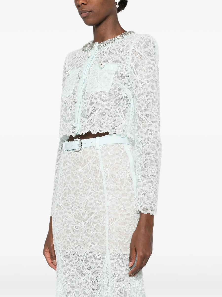 self-portrait Self-portrait Crystal-embellished Lace Jacket, view 5