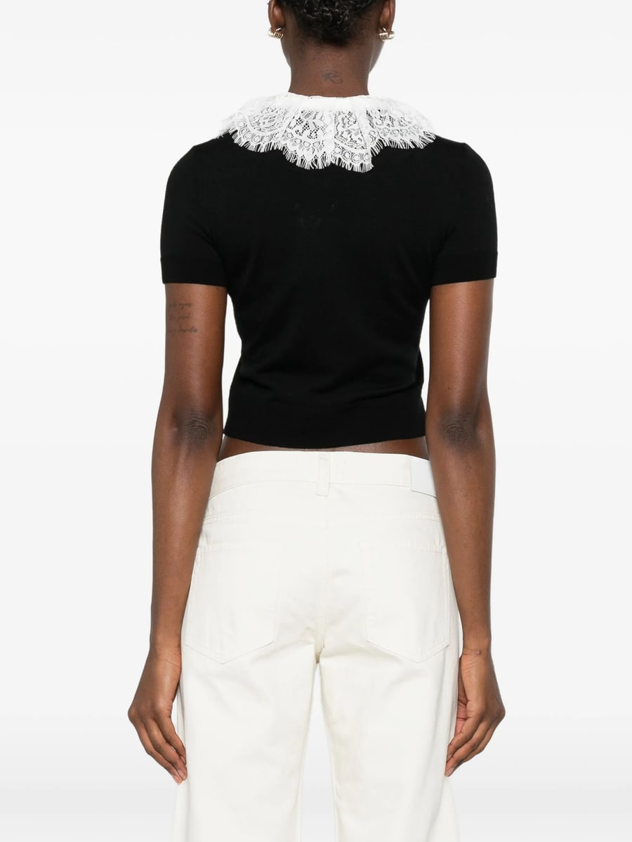 self-portrait Self-portrait Lace-collar Button-up Blouse, view 5