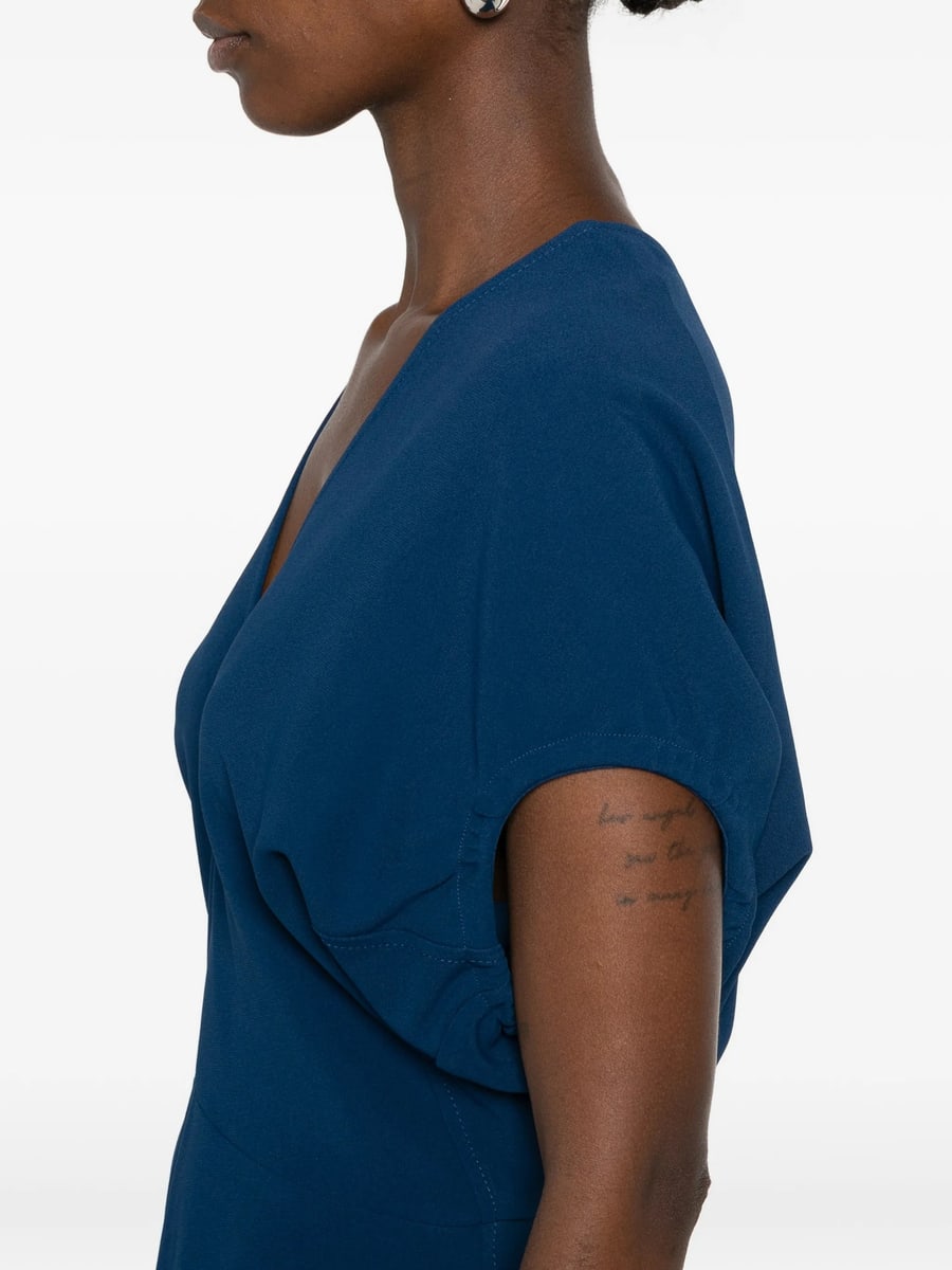 Victoria Beckham Victoria Beckham V-neck Short-sleeves Midi Dress, view 3