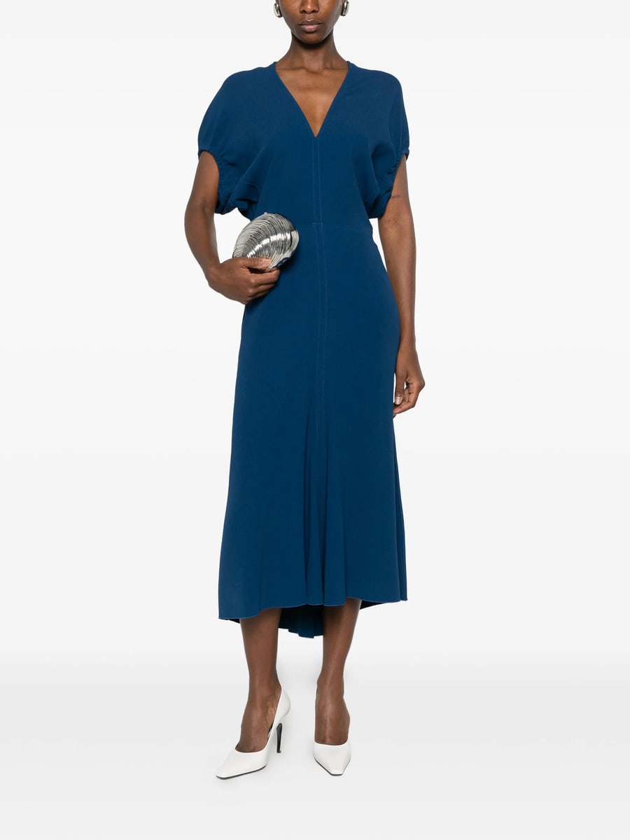 Victoria Beckham Victoria Beckham V-neck Short-sleeves Midi Dress, view 5