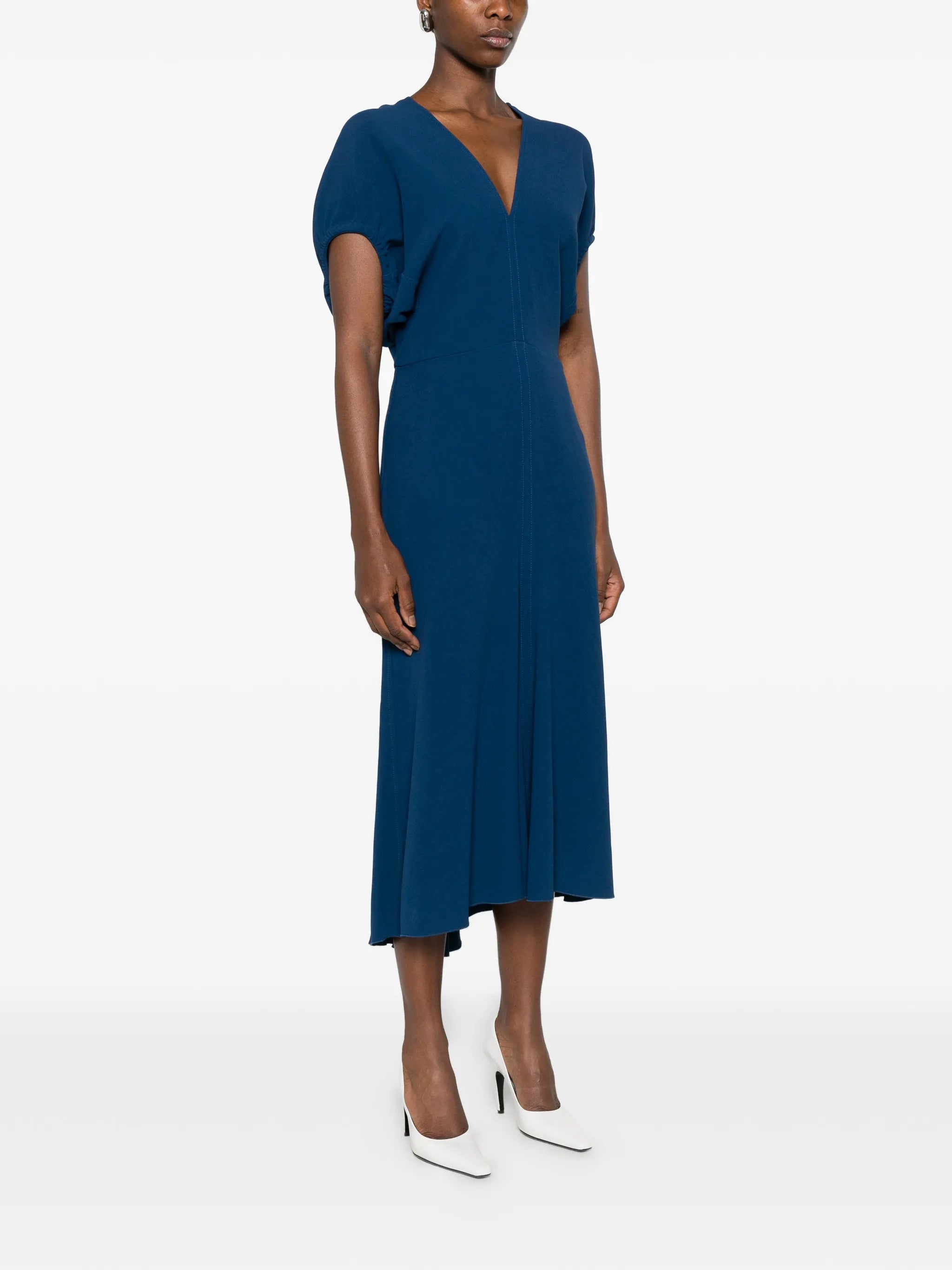 Victoria Beckham Victoria Beckham V-neck Short-sleeves Midi Dress, view 2