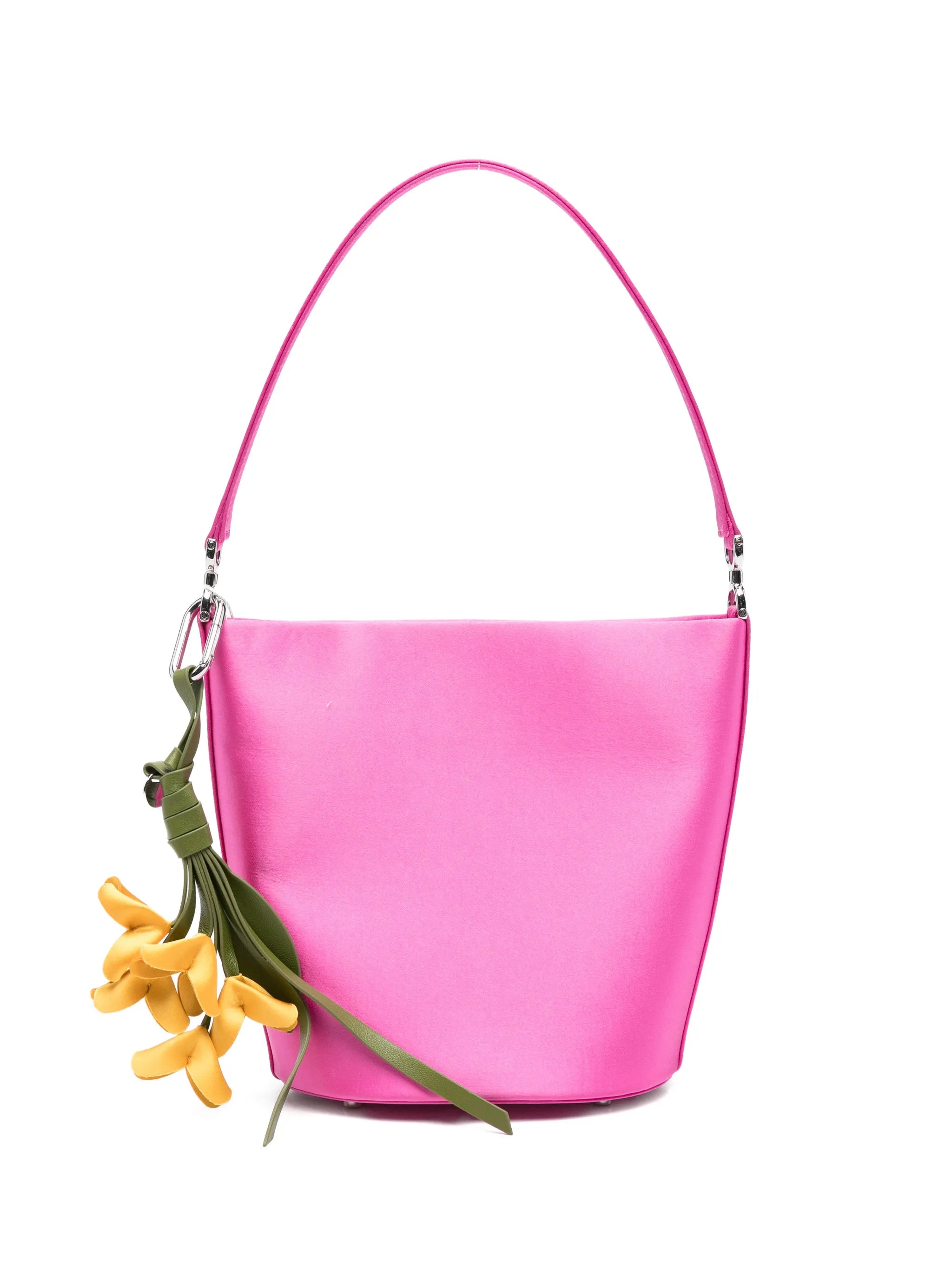 self-portrait Self-portrait Satin Floral-charm Bucket Bag