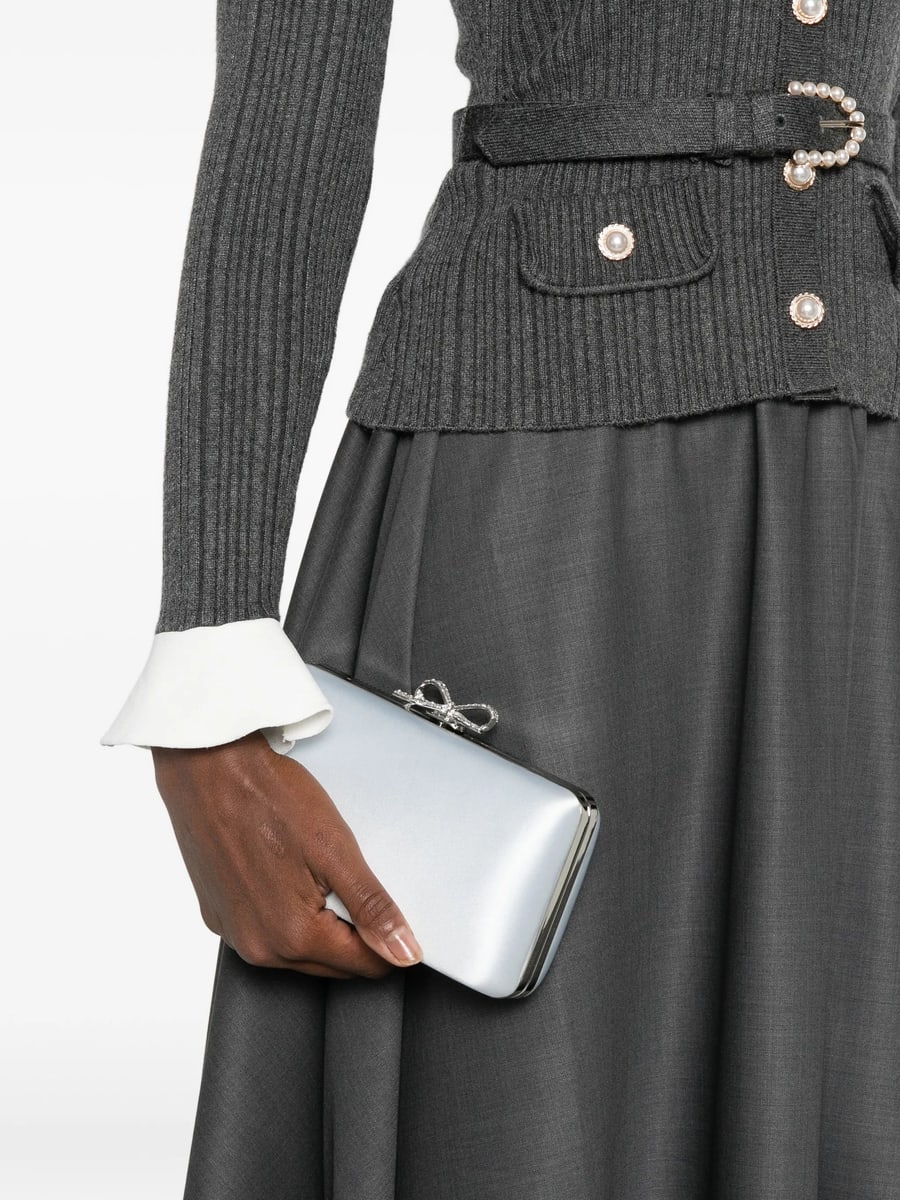 self-portrait Self-portrait Bow-detail Mini Clutch Bag, view 2