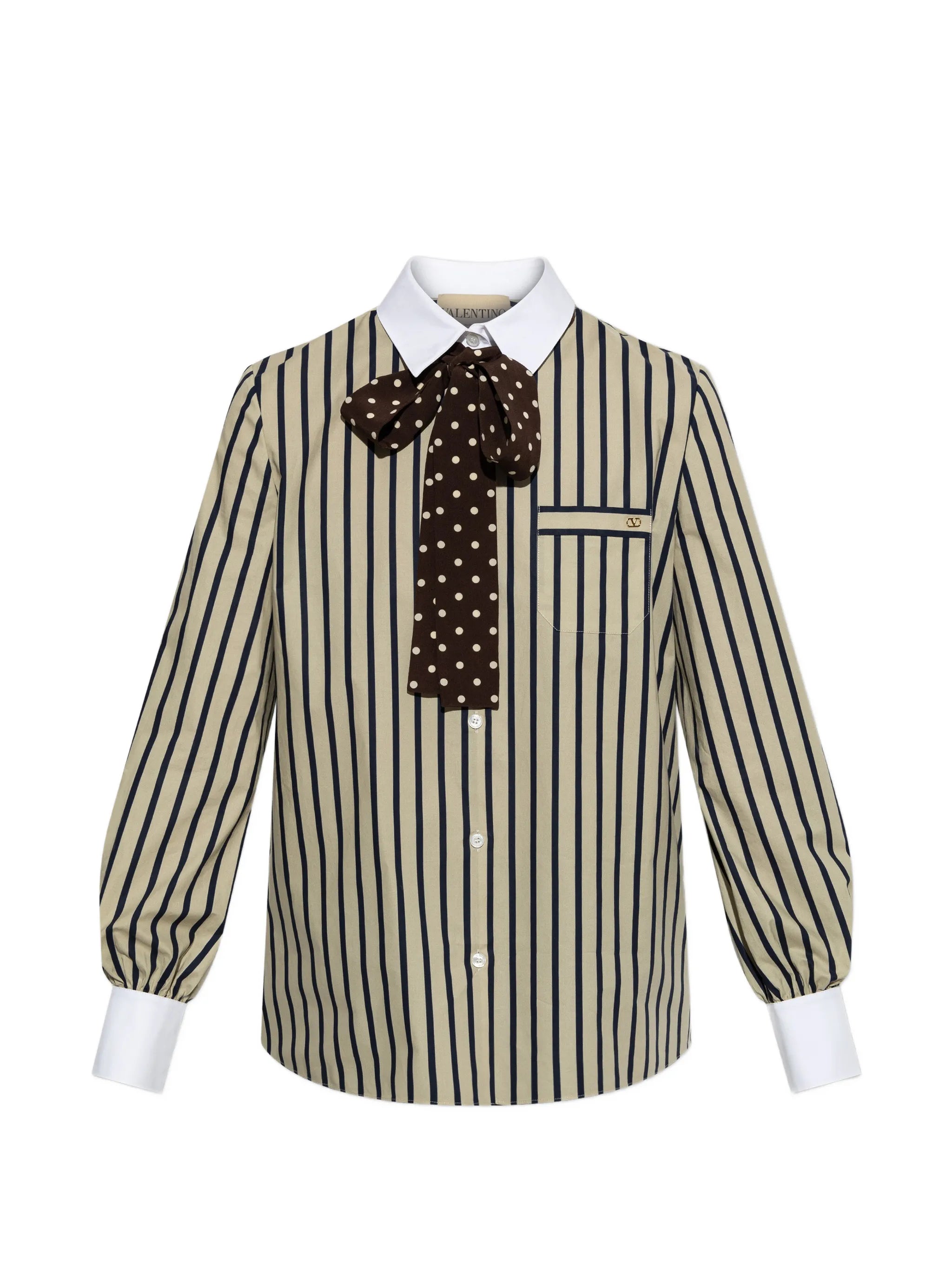Valentino Valentino Striped Bow-detail Shirt