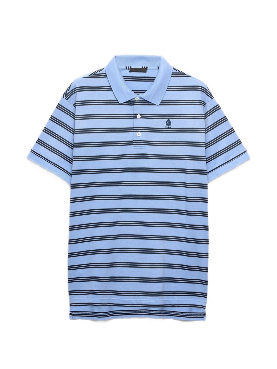 Prada Prada Garment-dyed Cotton Polo Shirt
