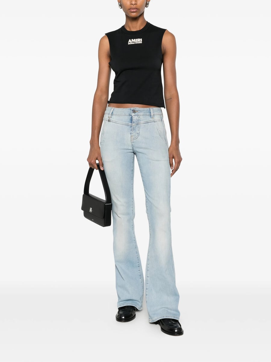 Amiri Amiri Logo-charm Flared Jeans, view 3