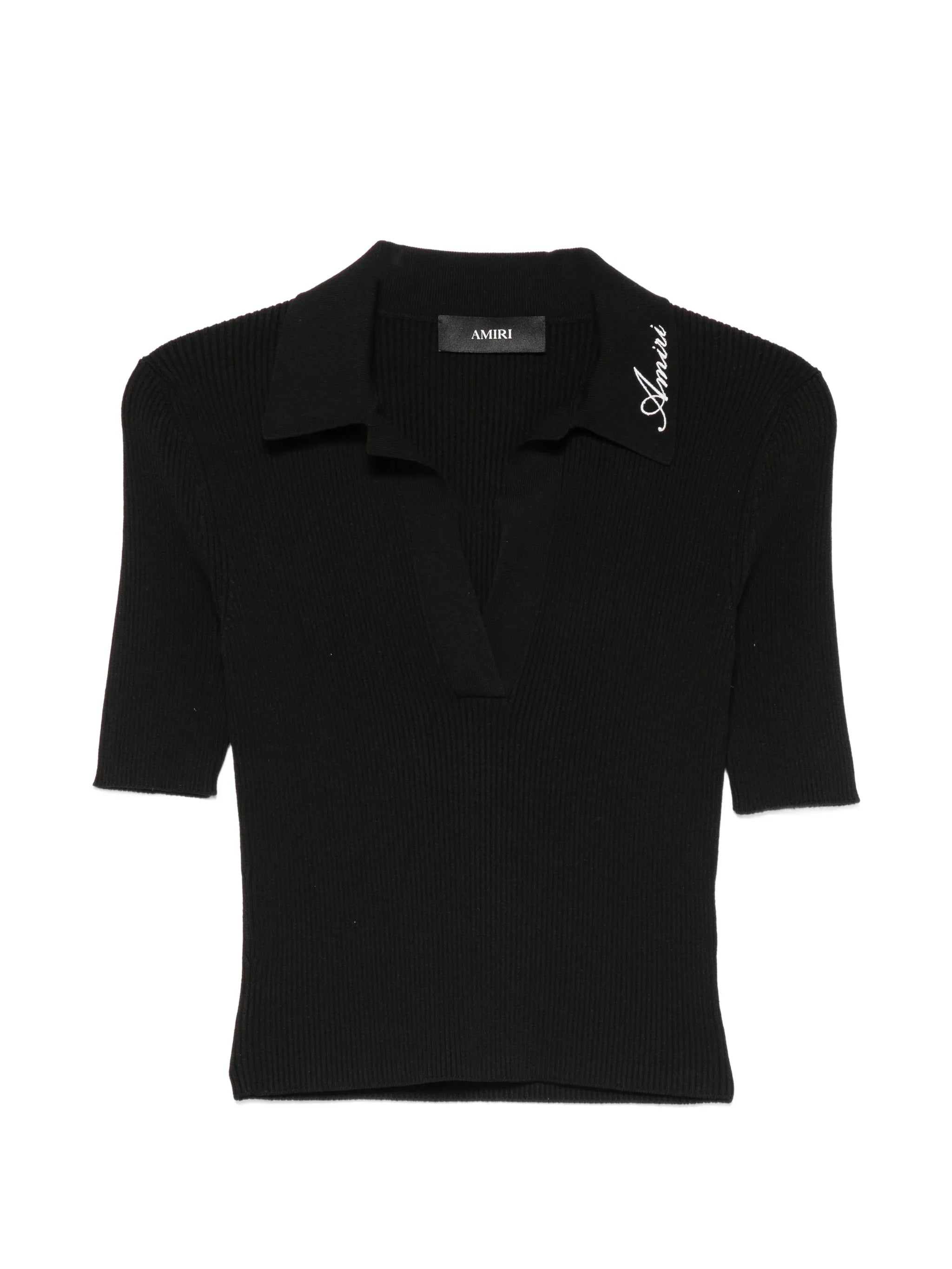 Amiri Amiri Logo-embroidered Polo-collar T-shirt