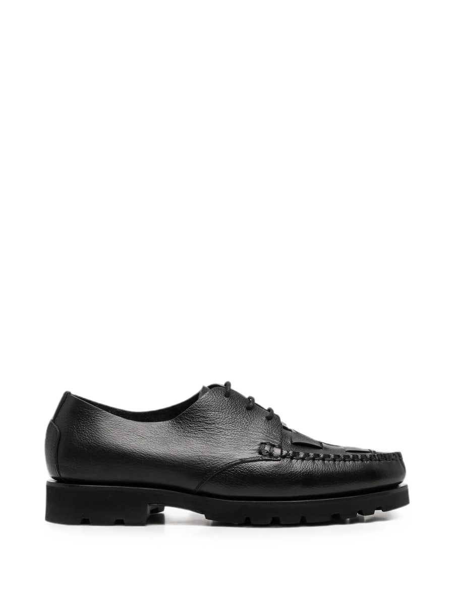 Hereu Hereu Woven-panel Lug-sole Derby Shoes