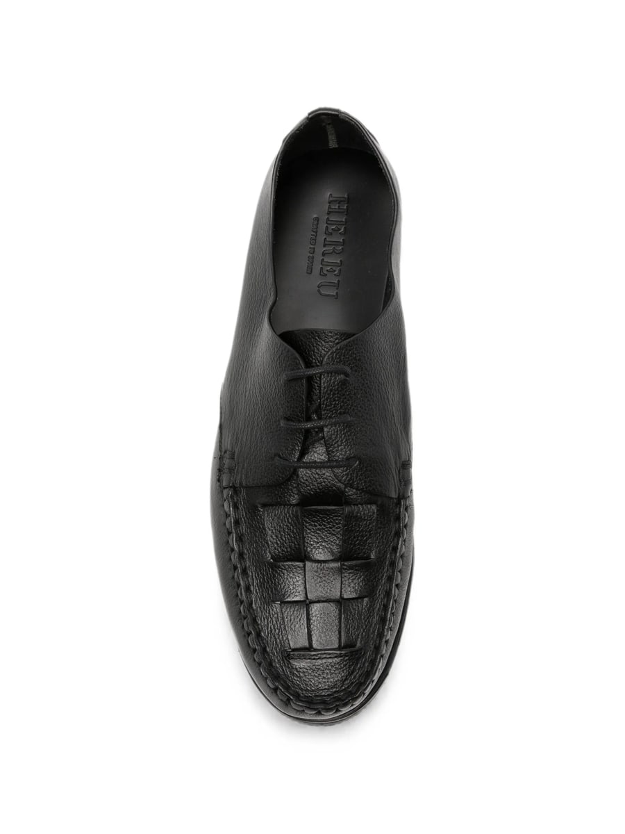 Hereu Hereu Woven-panel Lug-sole Derby Shoes, view 3