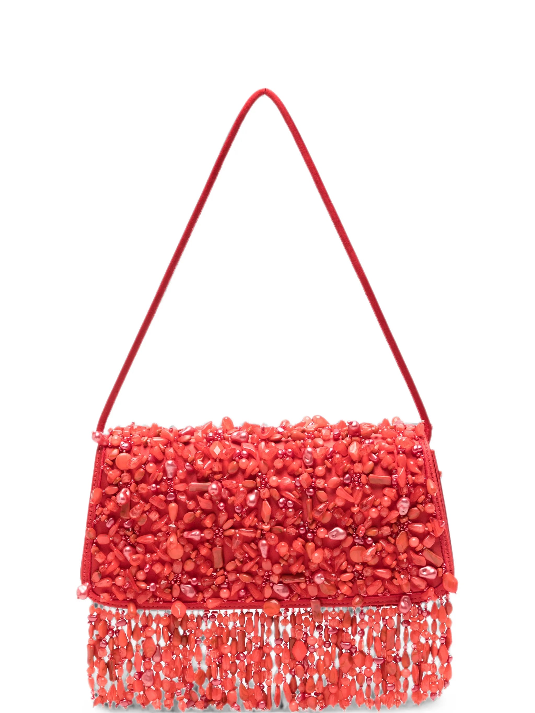 Cult Gaia Cult Gaia Idalia Bead-embellished Fringed Shoulder Bag