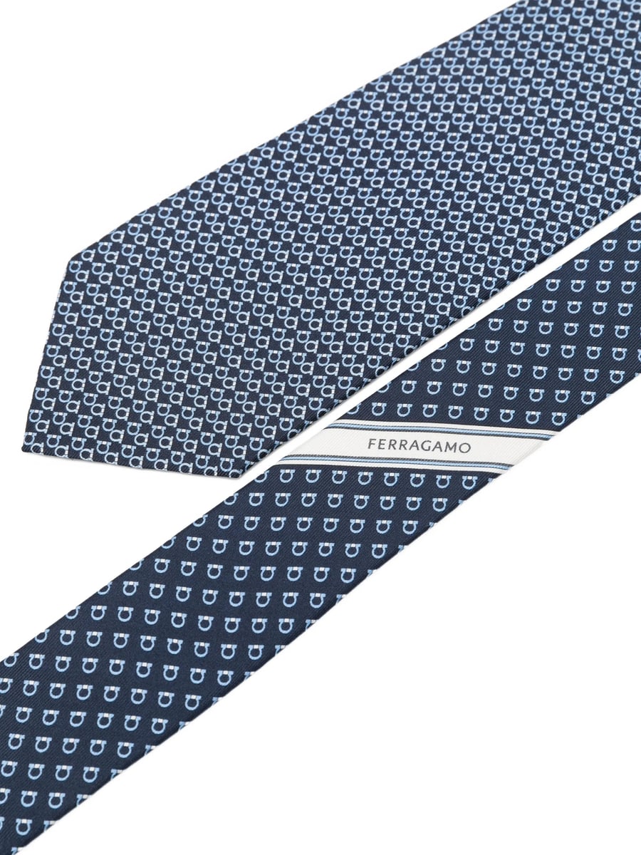 Ferragamo Ferragamo Chicca Gancini-pattern Tie, view 3