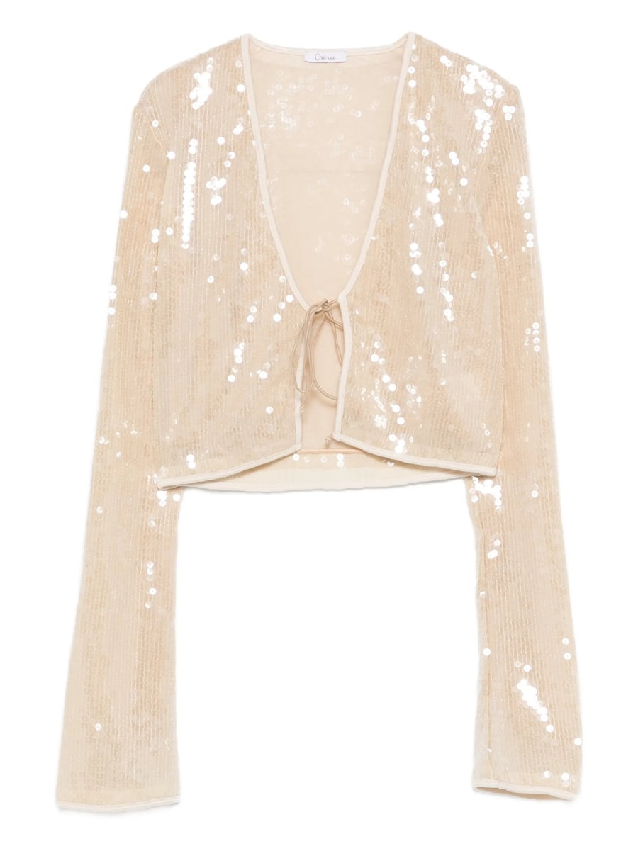 Oséree Oséree Marylin Sequin Tie Top