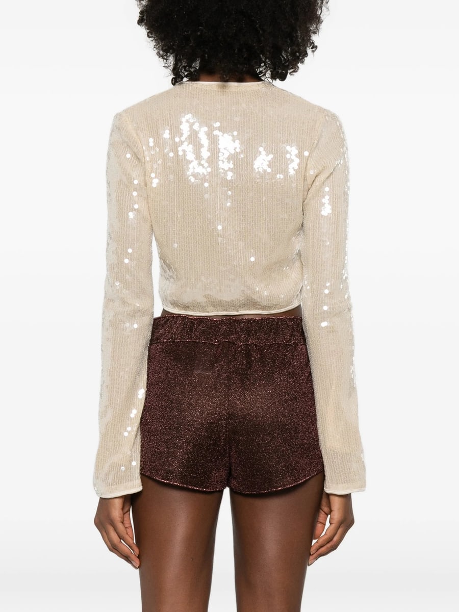 Oséree Oséree Marylin Sequin Tie Top, view 4