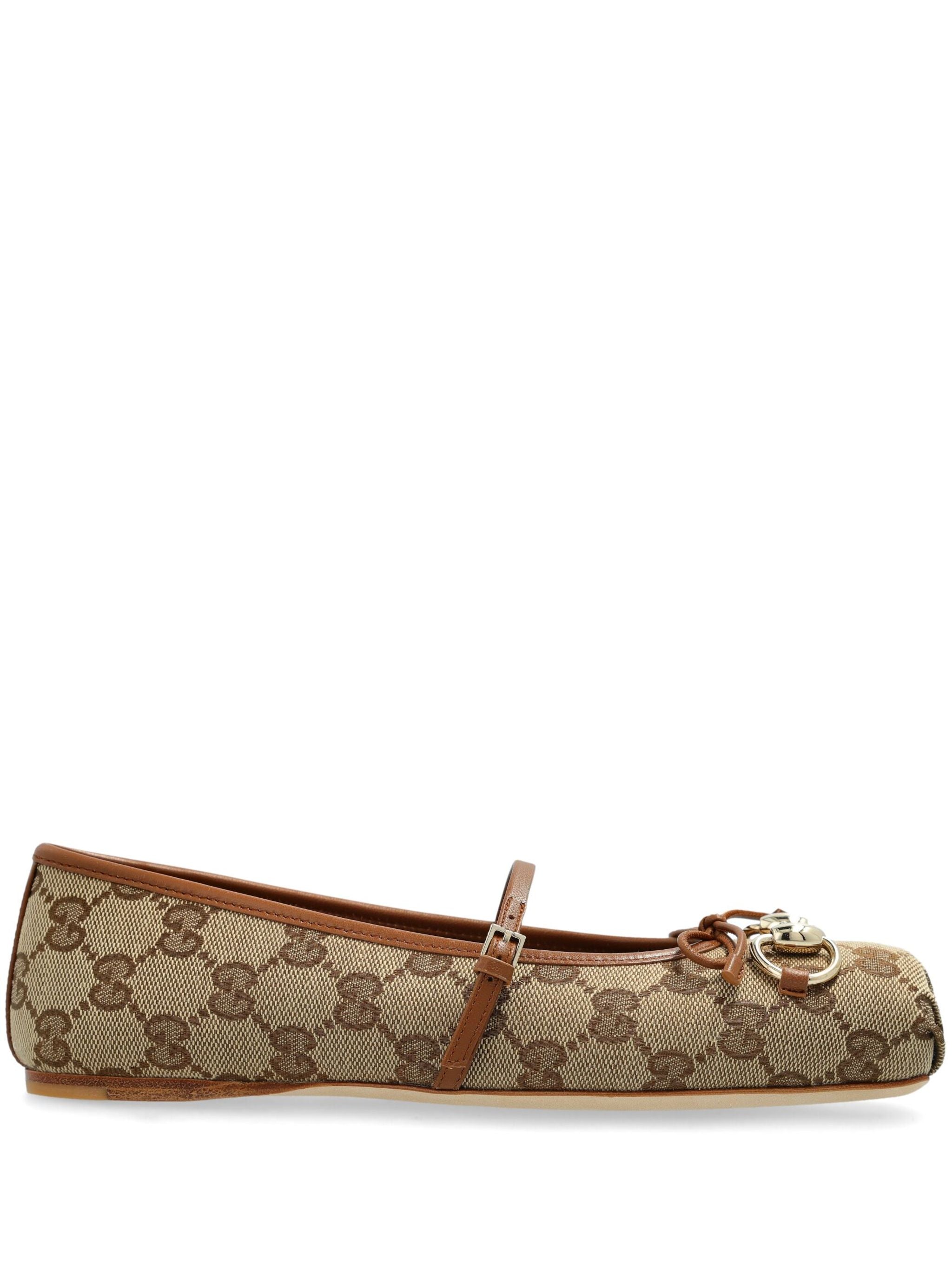 Gucci Gucci Print Strap Ballet Flats