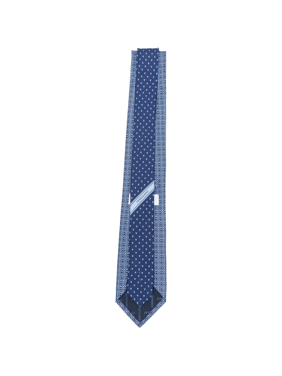Ferragamo Ferragamo Gancini And Hearts Print Silk Tie, view 2