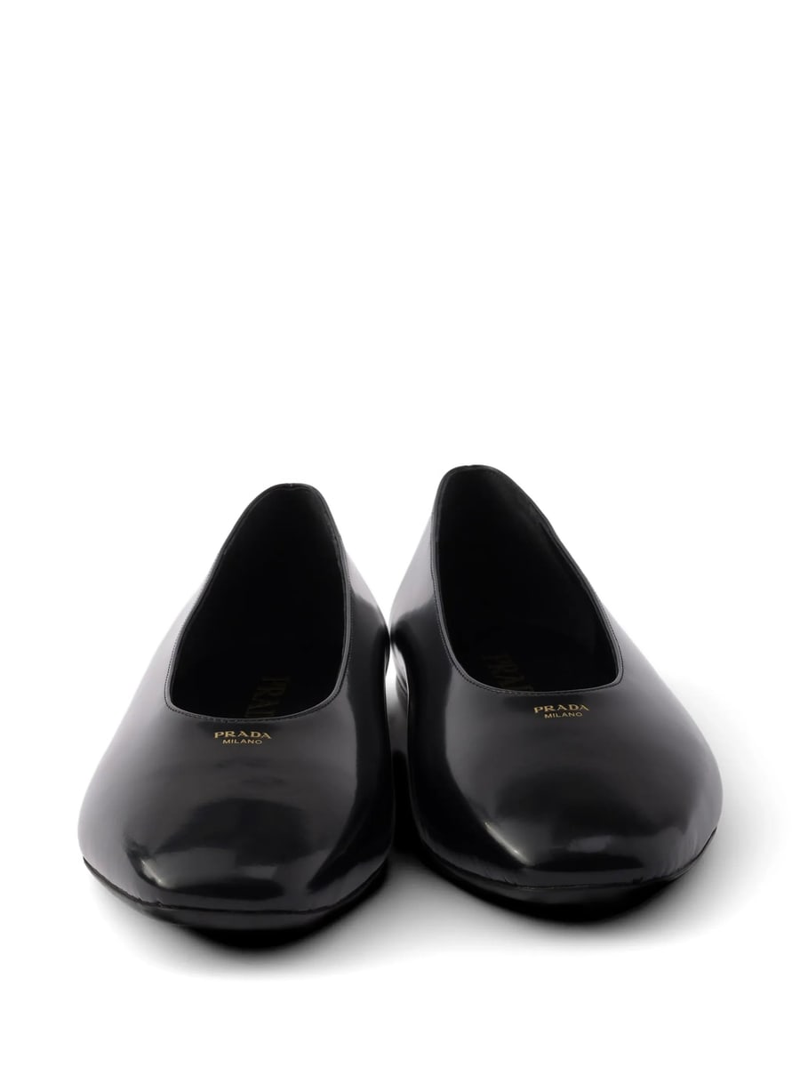 Prada Prada Brushed Leather Ballerinas, view 2