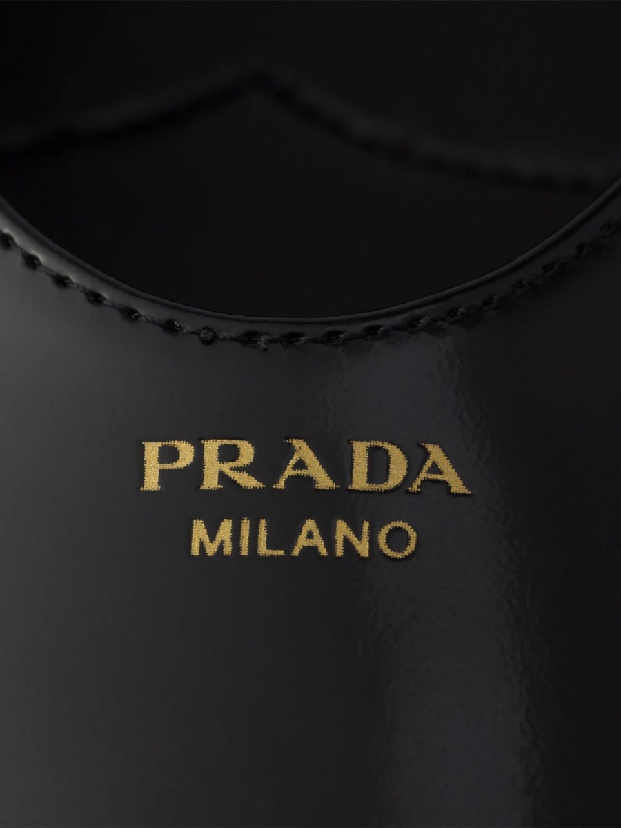 Prada Prada Brushed Leather Ballerinas, view 4