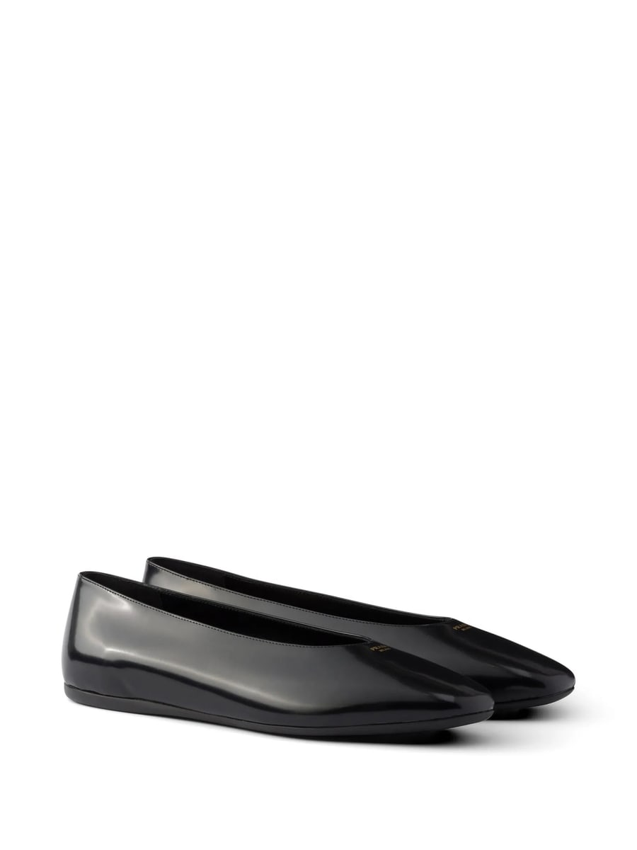 Prada Prada Brushed Leather Ballerinas, view 5