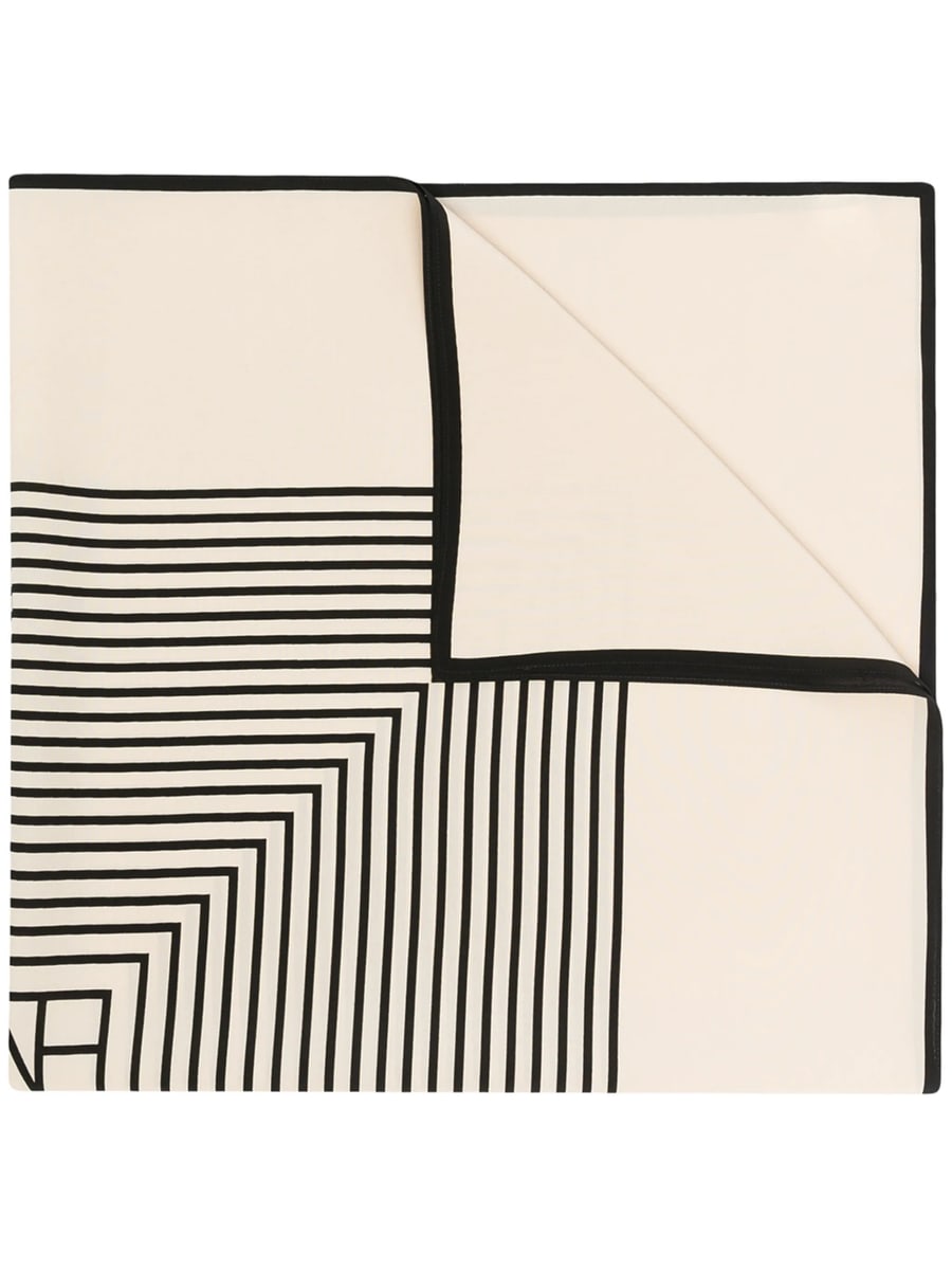 Toteme Toteme Centered Monogram Silk Scarf