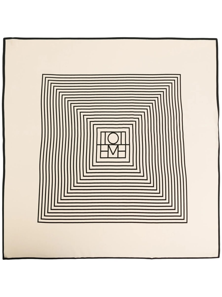 Toteme Toteme Centered Monogram Silk Scarf, view 3