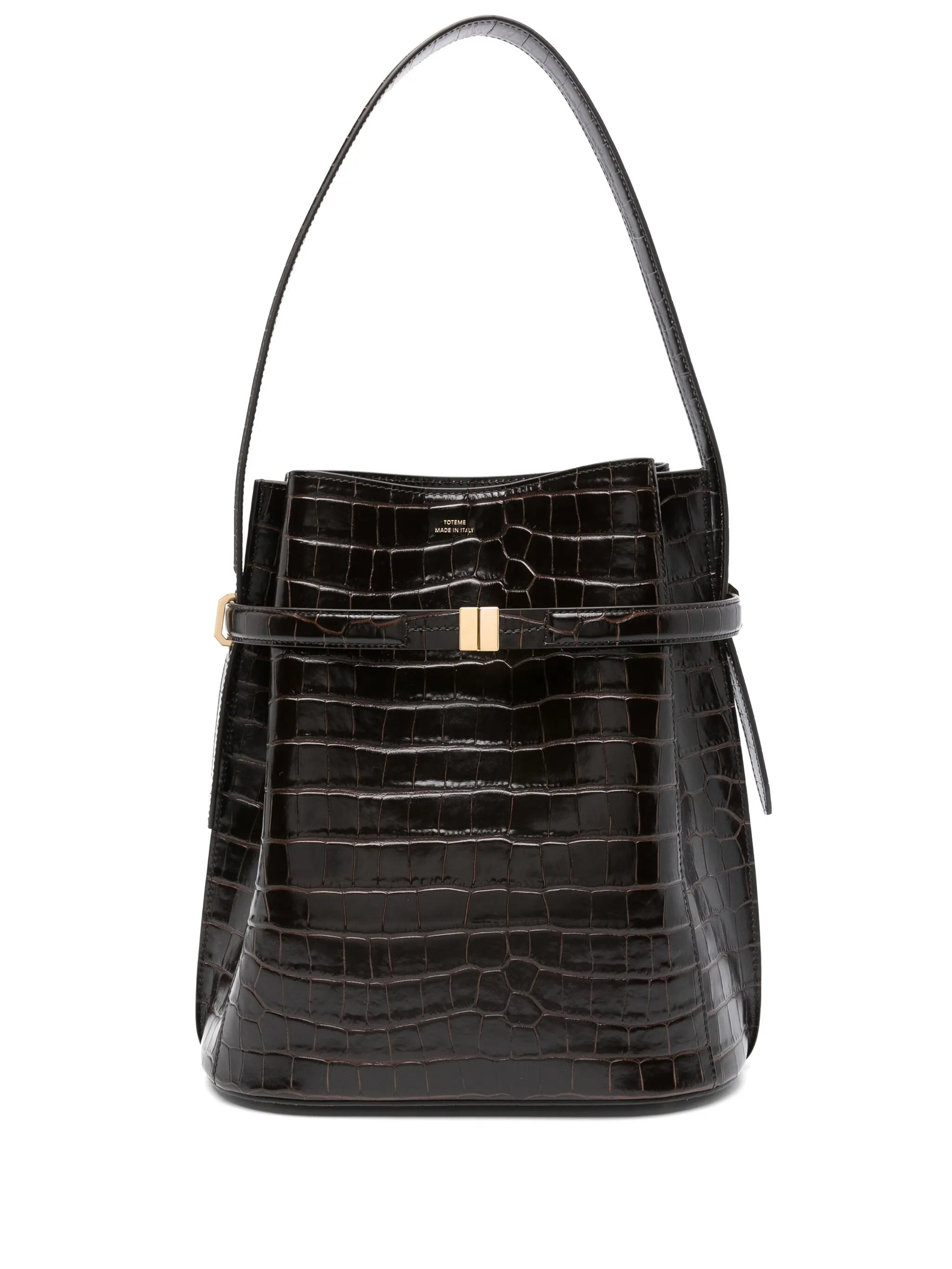 Toteme Toteme Belted Croco-embossed Bucket Bag