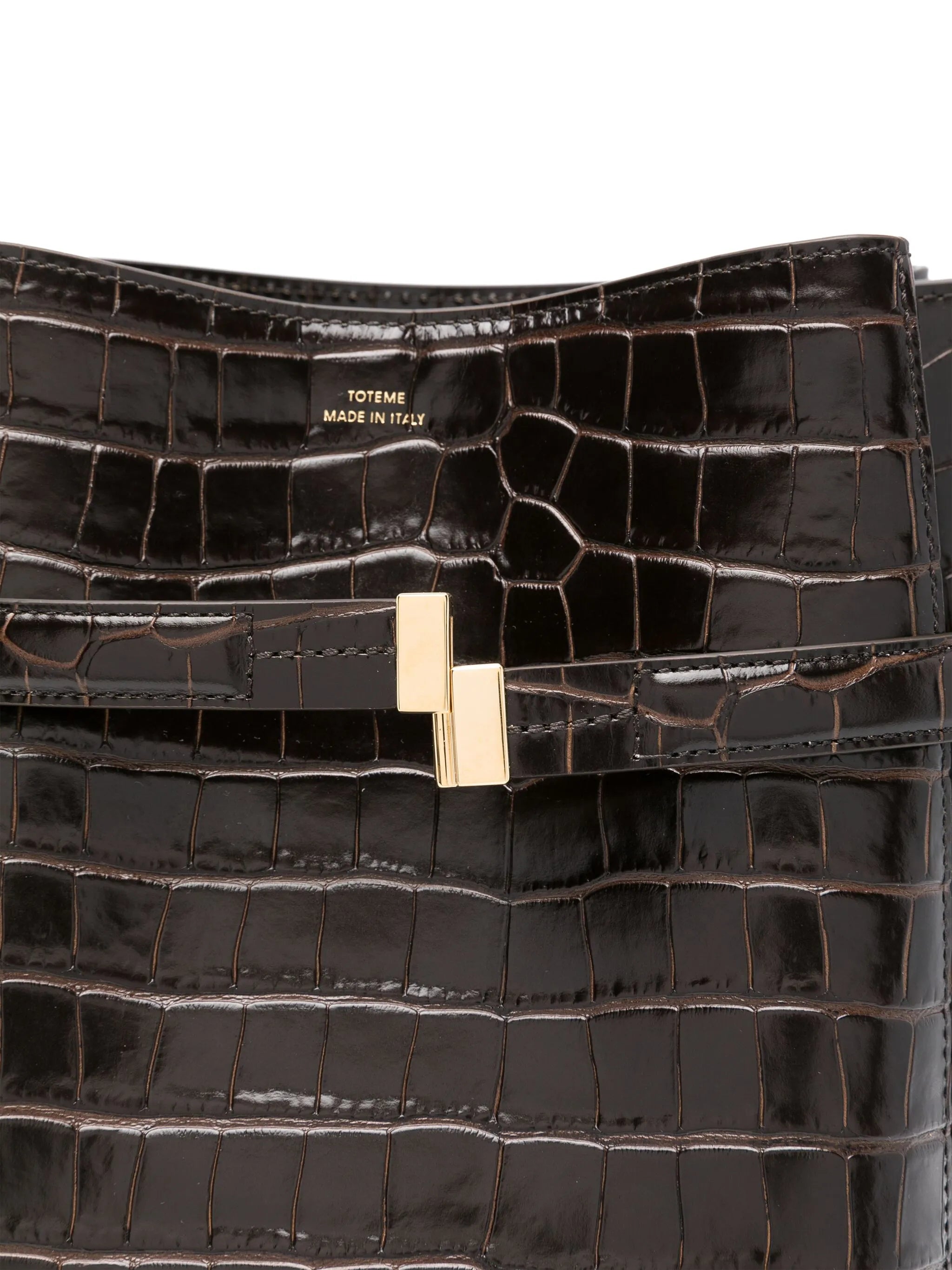 Toteme Toteme Belted Croco-embossed Bucket Bag, view 2