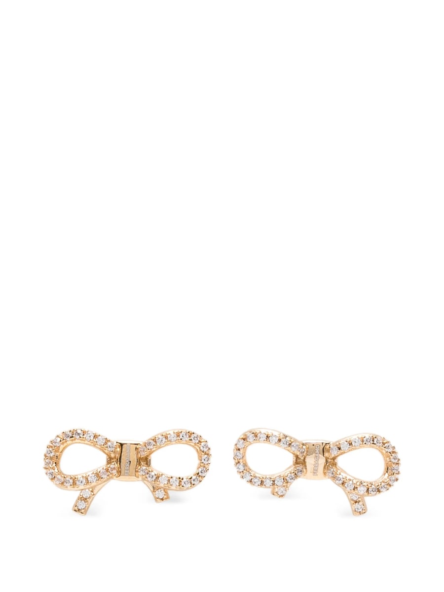 Ferragamo Ferragamo Crystal-embellished Bow Earrings