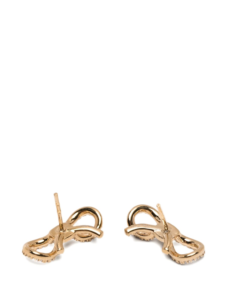 Ferragamo Ferragamo Crystal-embellished Bow Earrings, view 3