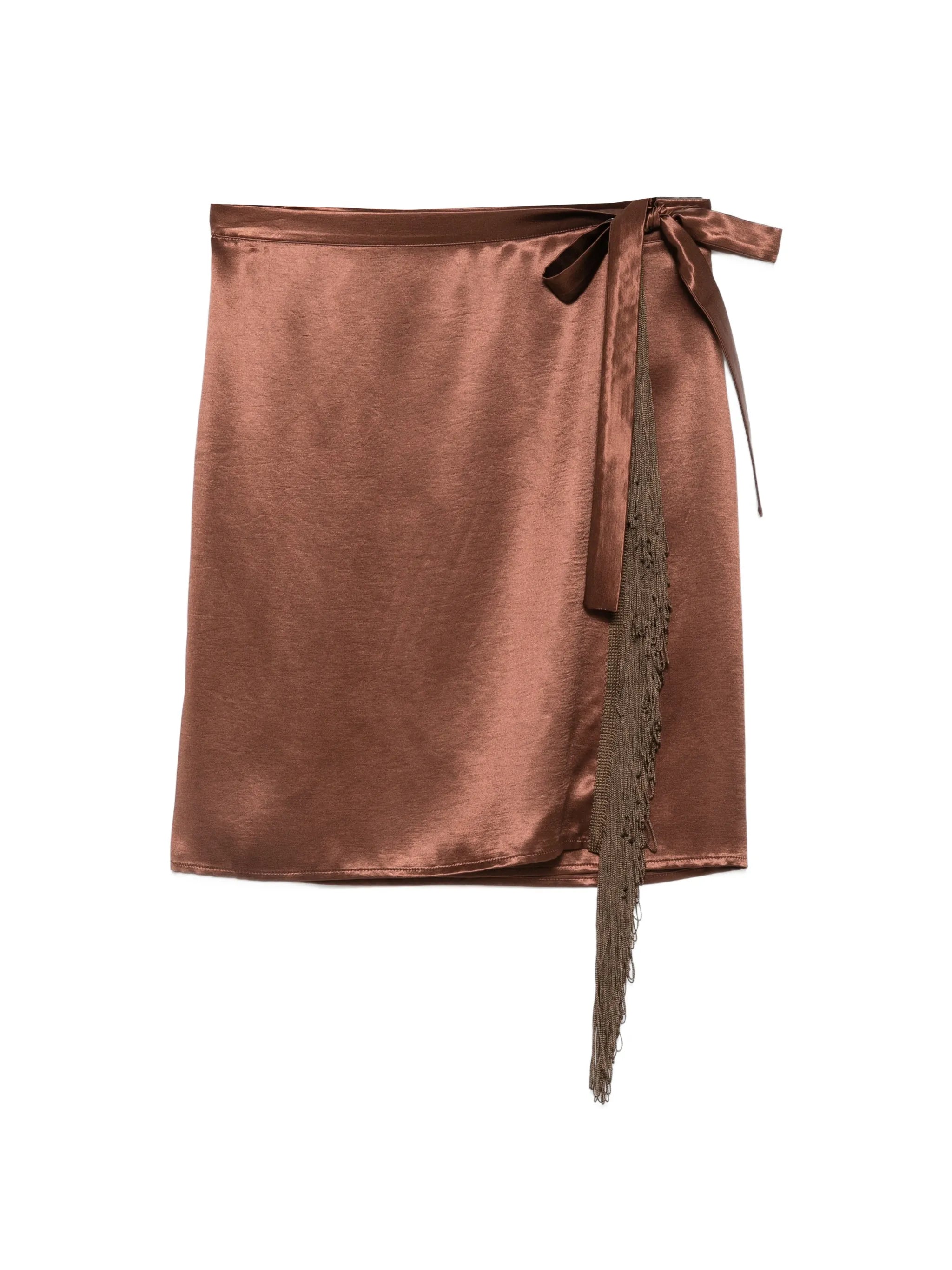 The Nina Studio The Nina Studio Fringe-trim Wrap Skirt