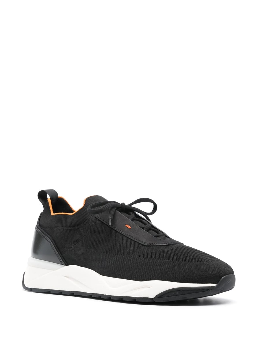 Santoni Santoni Knitted Panelled Sneakers, view 3