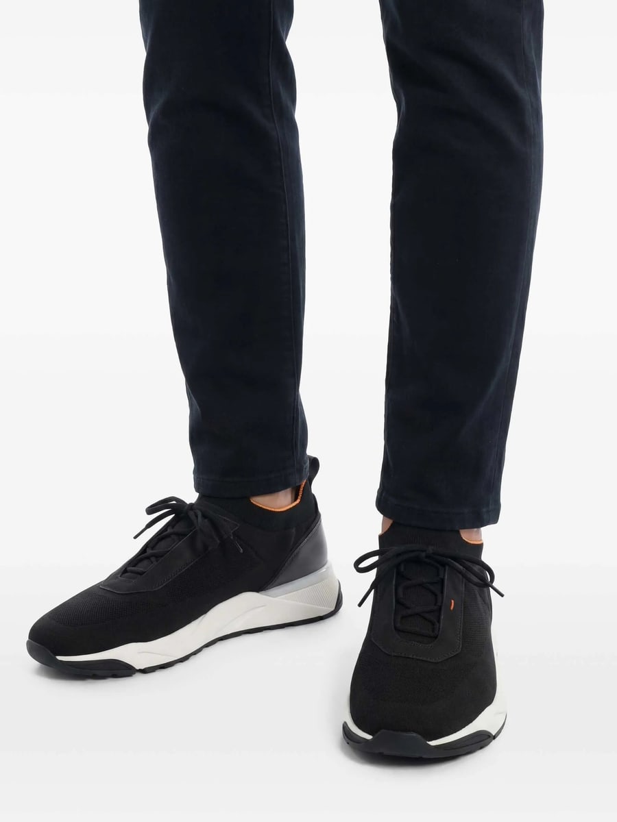 Santoni Santoni Knitted Panelled Sneakers, view 5