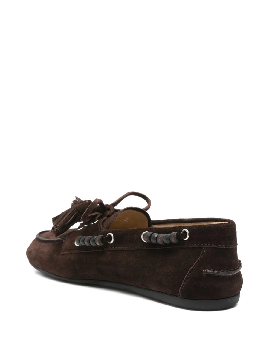 Miu Miu Miu Miu Suede Deck Shoes With Tassels, view 2