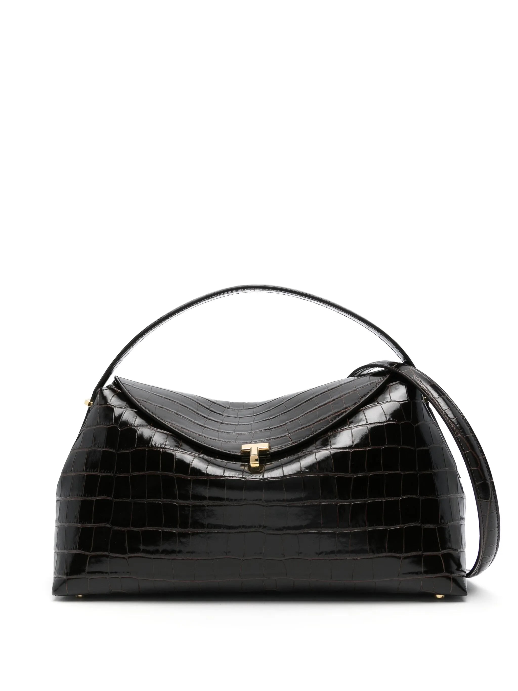 Toteme Toteme T-lock Croco-embossed Top Handle Bag