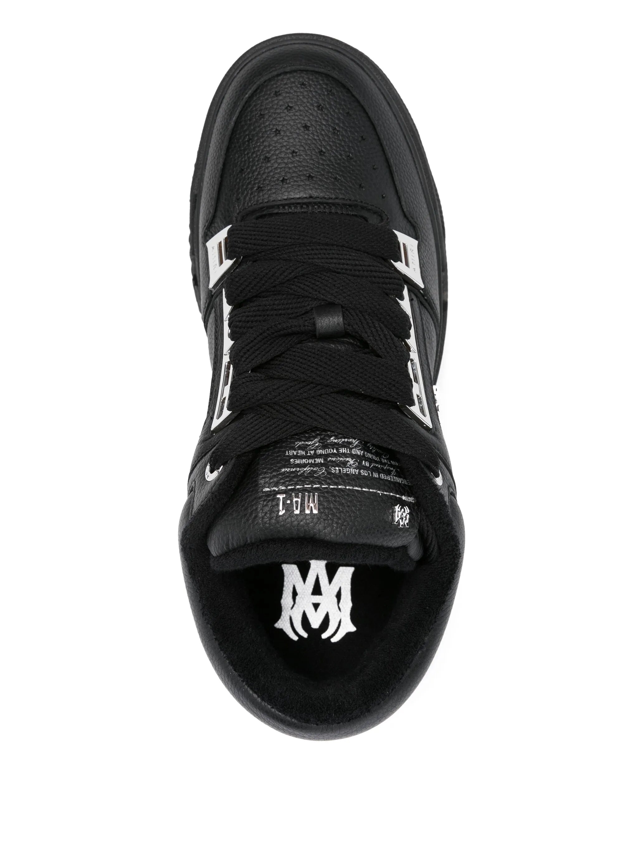 Amiri Amiri Logo-embellished Leather Sneakers, view 2
