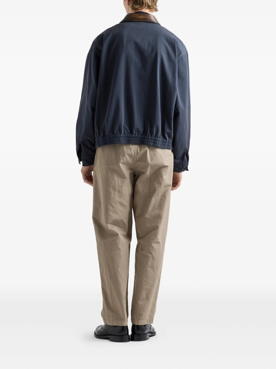 Prada Prada Logo-embroidered Contrast-collar Coat, view 4