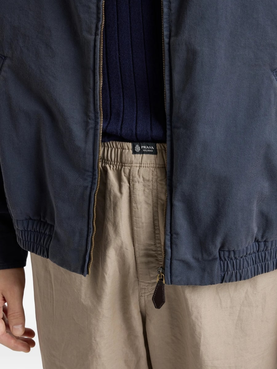 Prada Prada Logo-embroidered Contrast-collar Coat, view 6