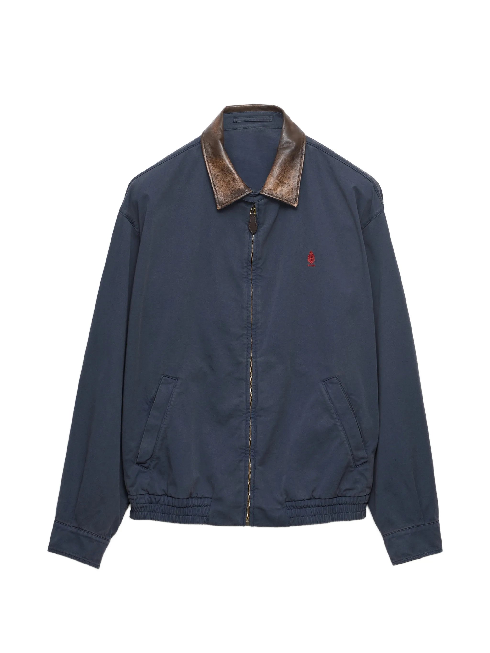 Prada Prada Logo-embroidered Contrast-collar Coat