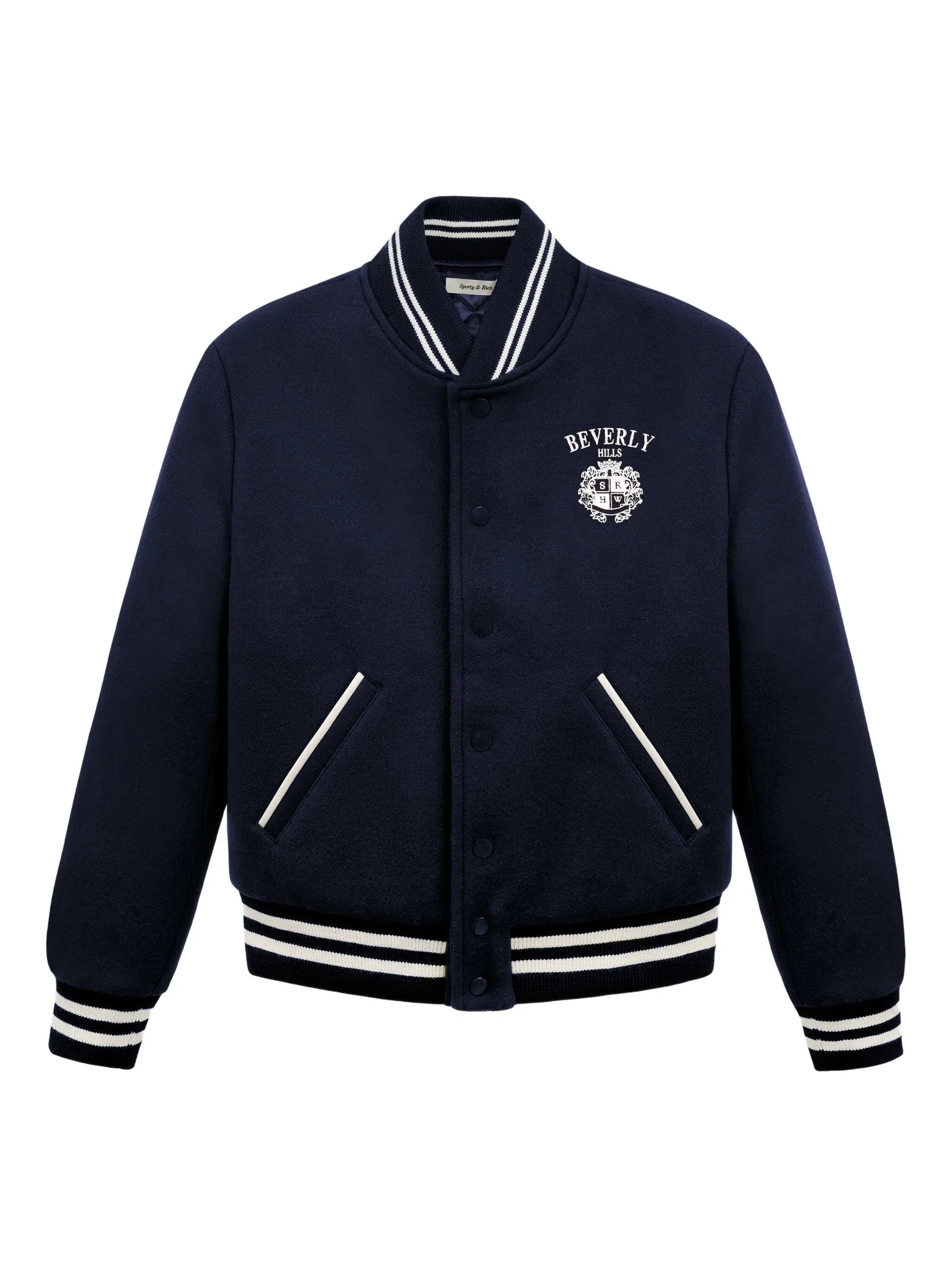 Sporty & Rich Sporty & Rich Striped Embroidered Jacket