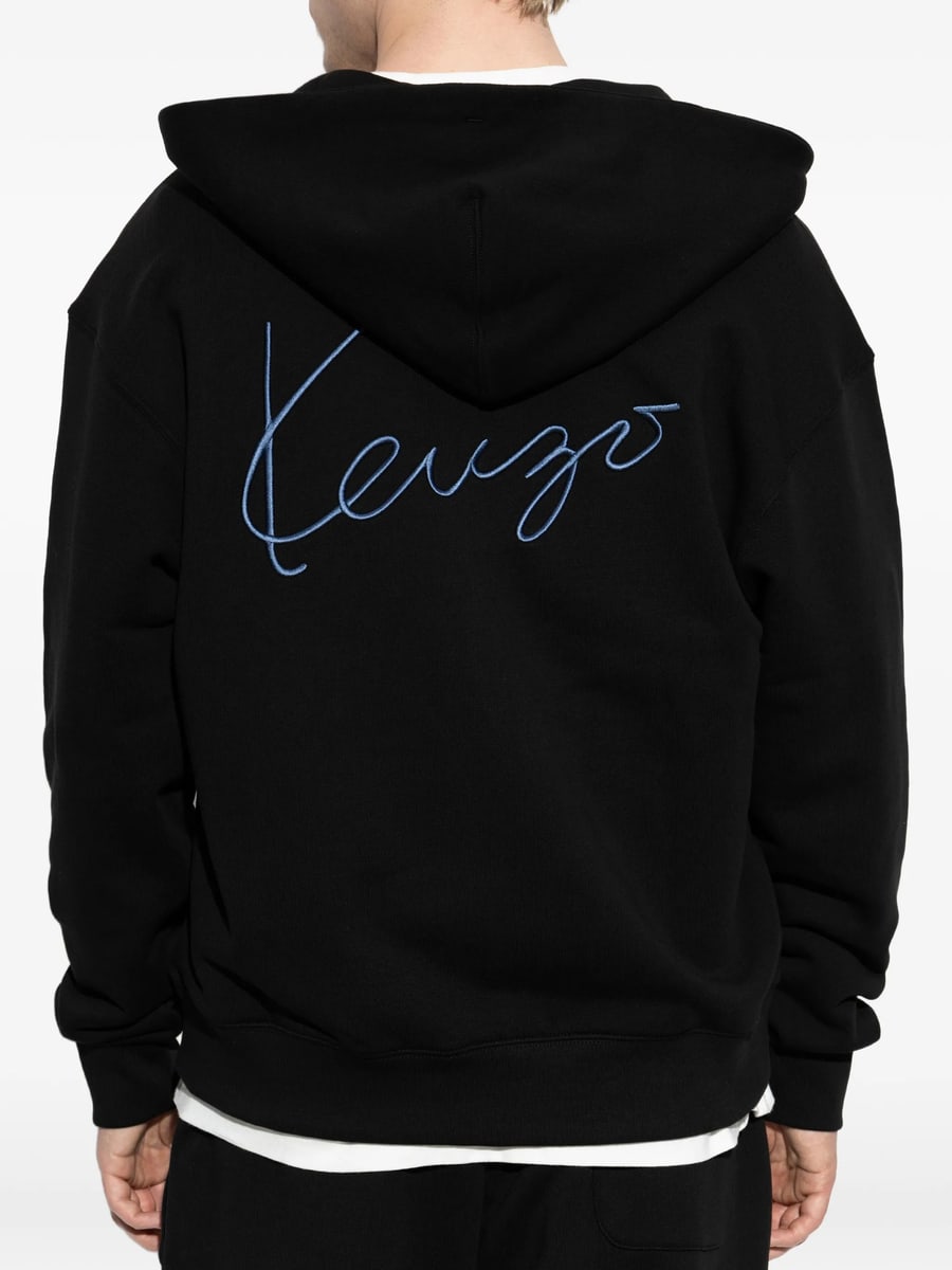 Kenzo Kenzo Logo-embroidered Zip-up Hoodie, view 4