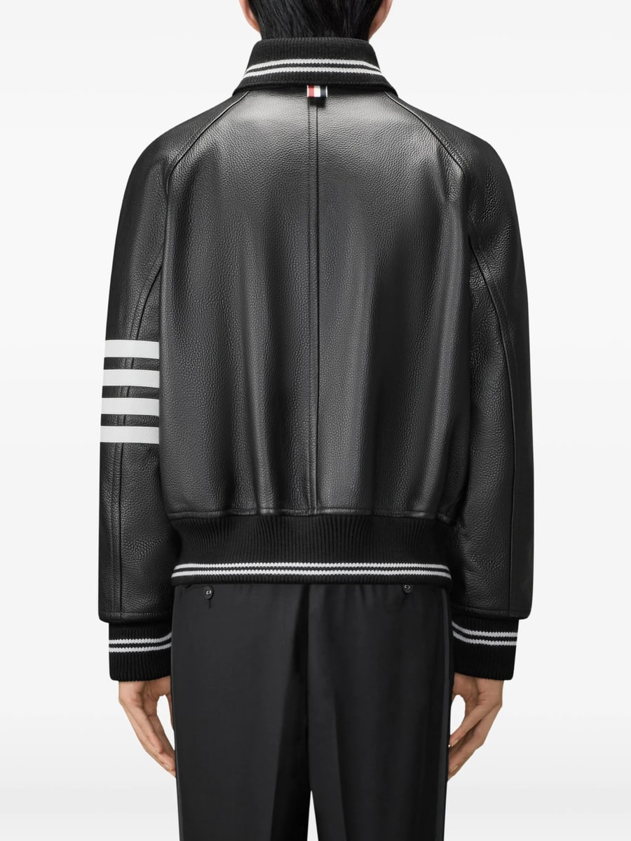 Thom Browne Thom Browne Raglan-sleeve Leather Jacket, view 3