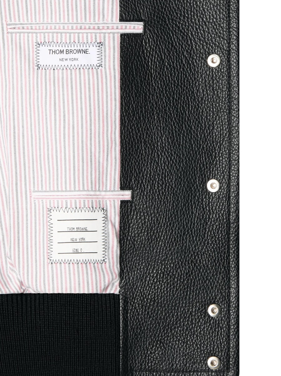 Thom Browne Thom Browne Raglan-sleeve Leather Jacket, view 6