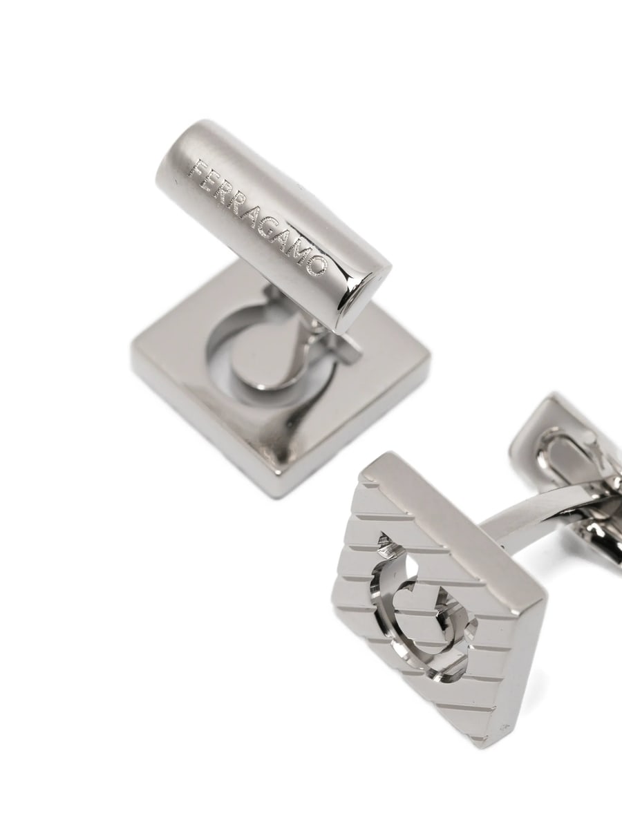 Ferragamo Ferragamo Gancini Engraved Cufflinks, view 2