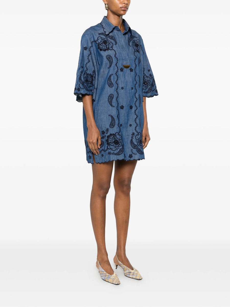 Zimmermann Zimmermann Mini Aster Paisley-embroidered Scalloped Dress, view 5