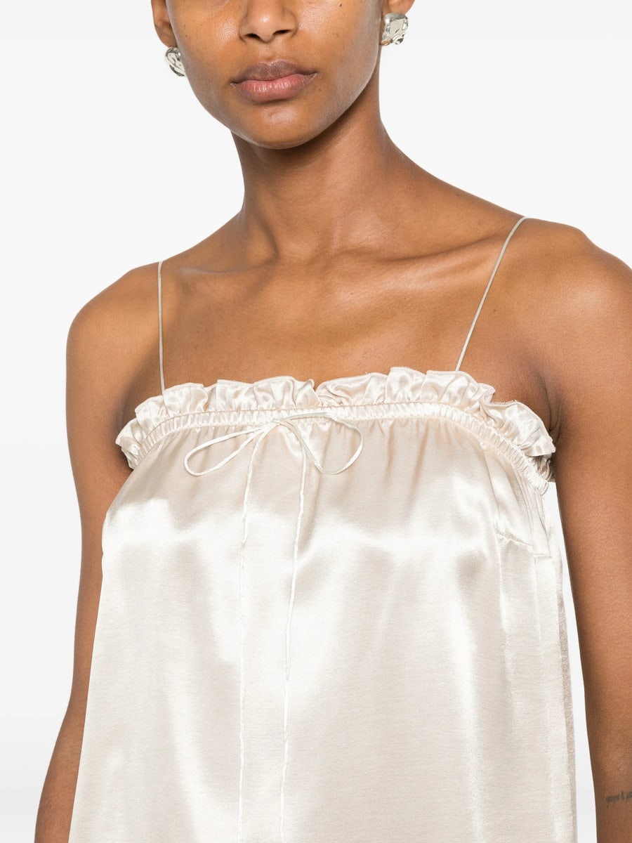 The Nina Studio The Nina Studio Ruffled Spaghetti-strap Top, view 3