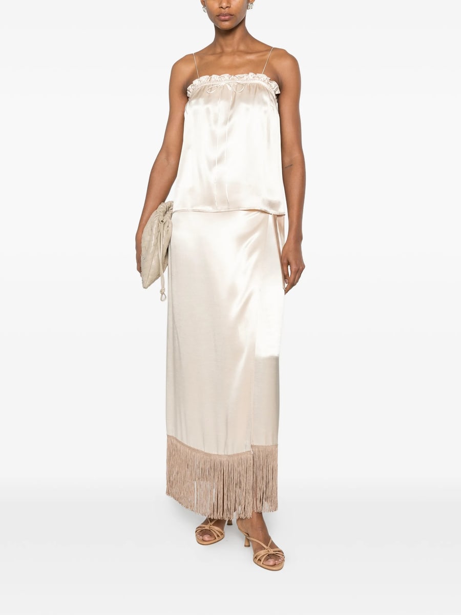 The Nina Studio The Nina Studio Ruffled Spaghetti-strap Top, view 4