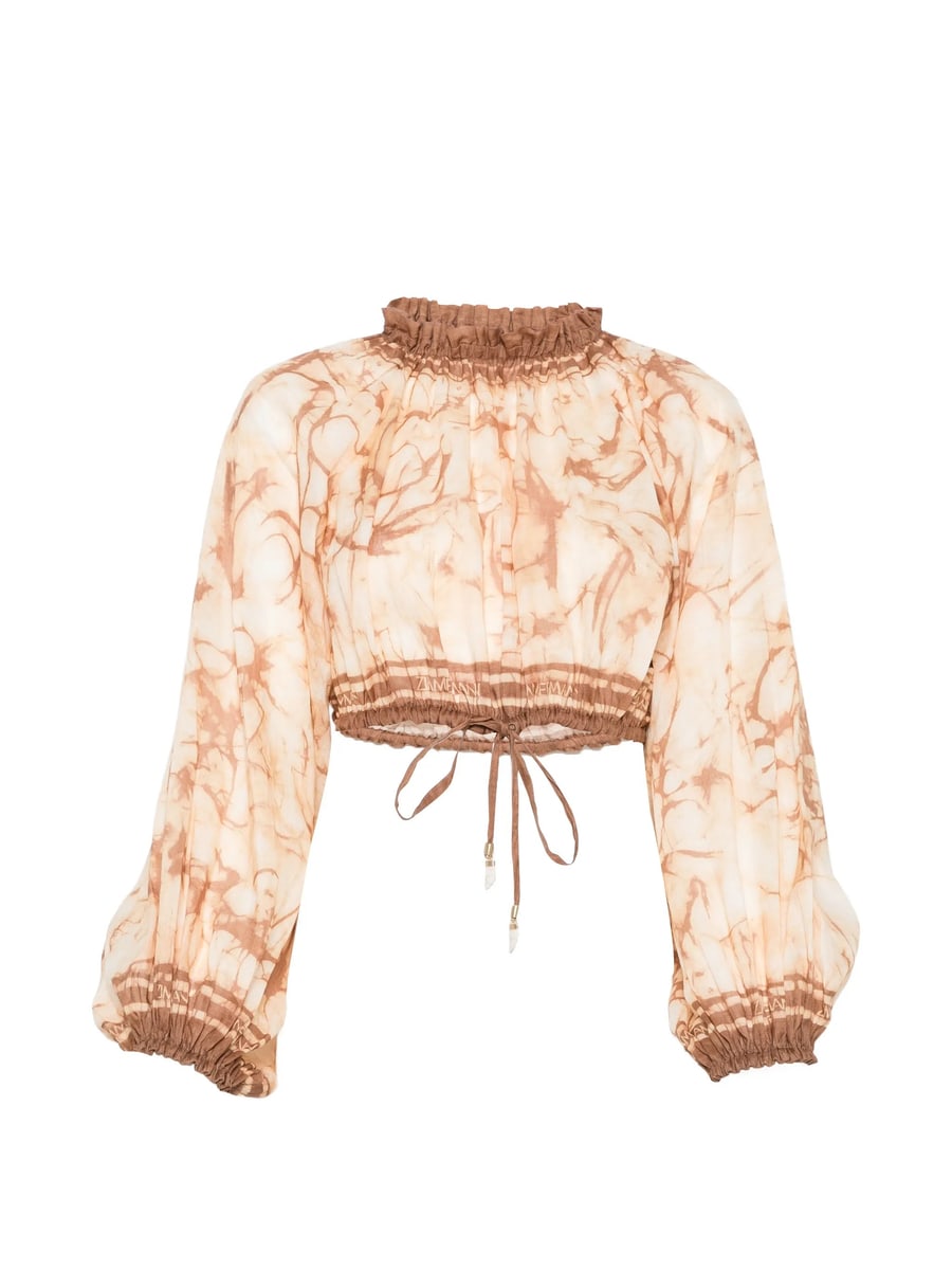 Zimmermann Zimmermann Tie-dye Cropped Blouse