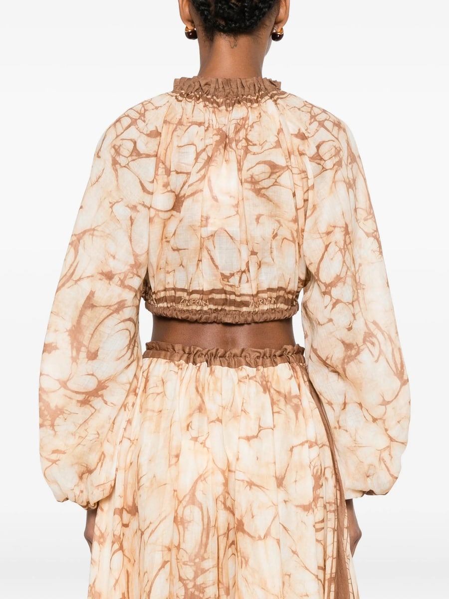 Zimmermann Zimmermann Tie-dye Cropped Blouse, view 4