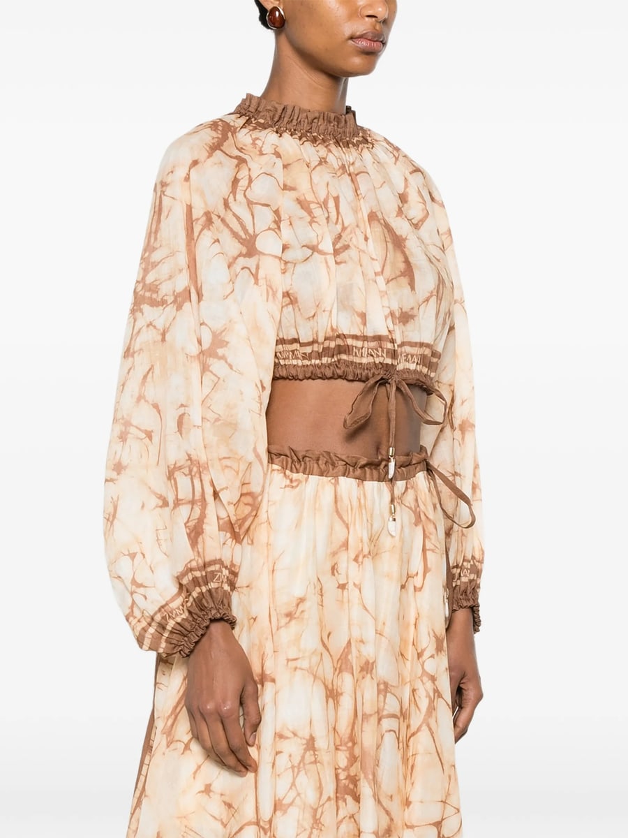 Zimmermann Zimmermann Tie-dye Cropped Blouse, view 5