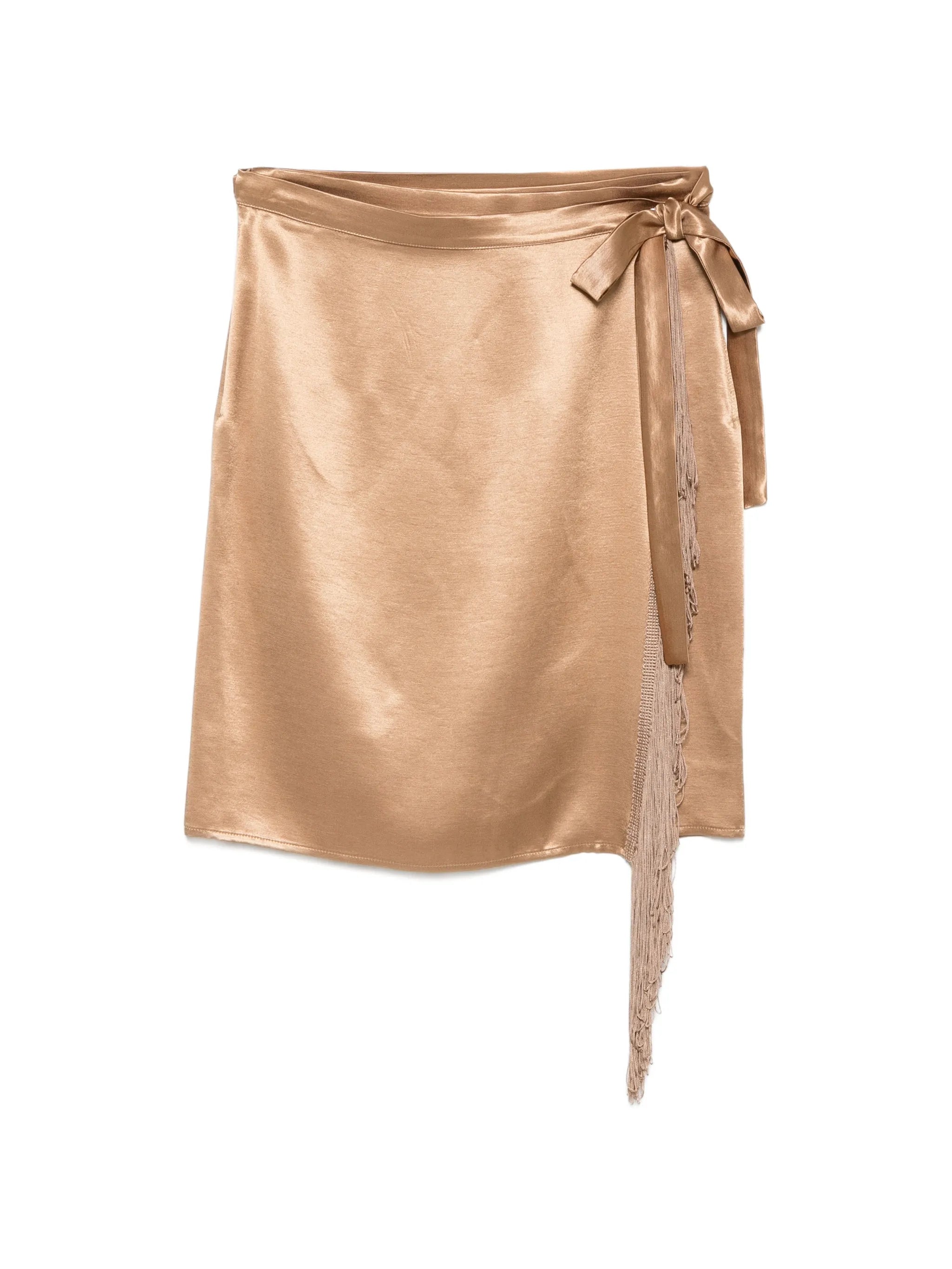 The Nina Studio The Nina Studio Fringe-trimmed Wrap Skirt
